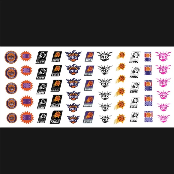 💌BO/GO$6 🏀 Phoenix Suns Basketball Nail Transfer Decals - Picture 2 of 4